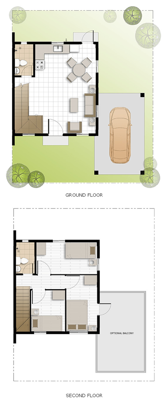 Cara Floor Plan House and Lot in Naic